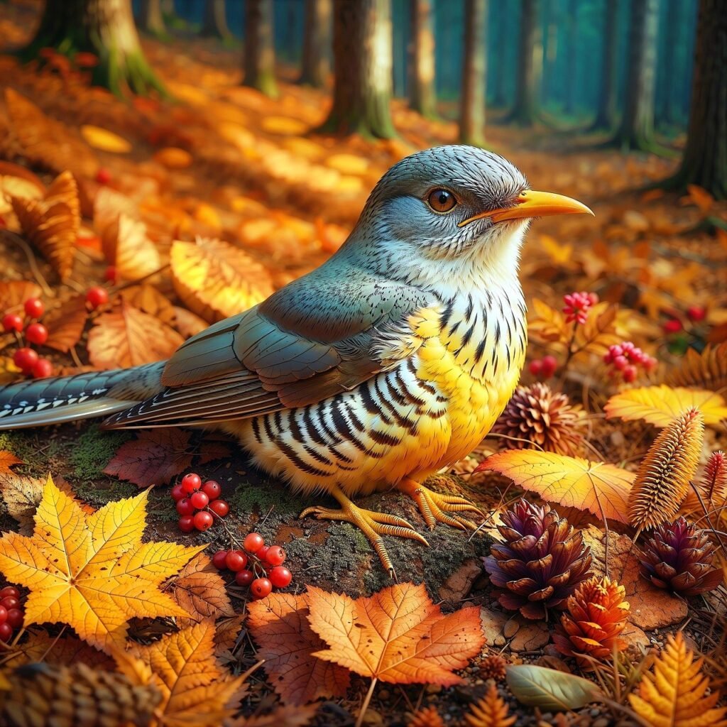 yellow-billed cuckoo, bird, fall
