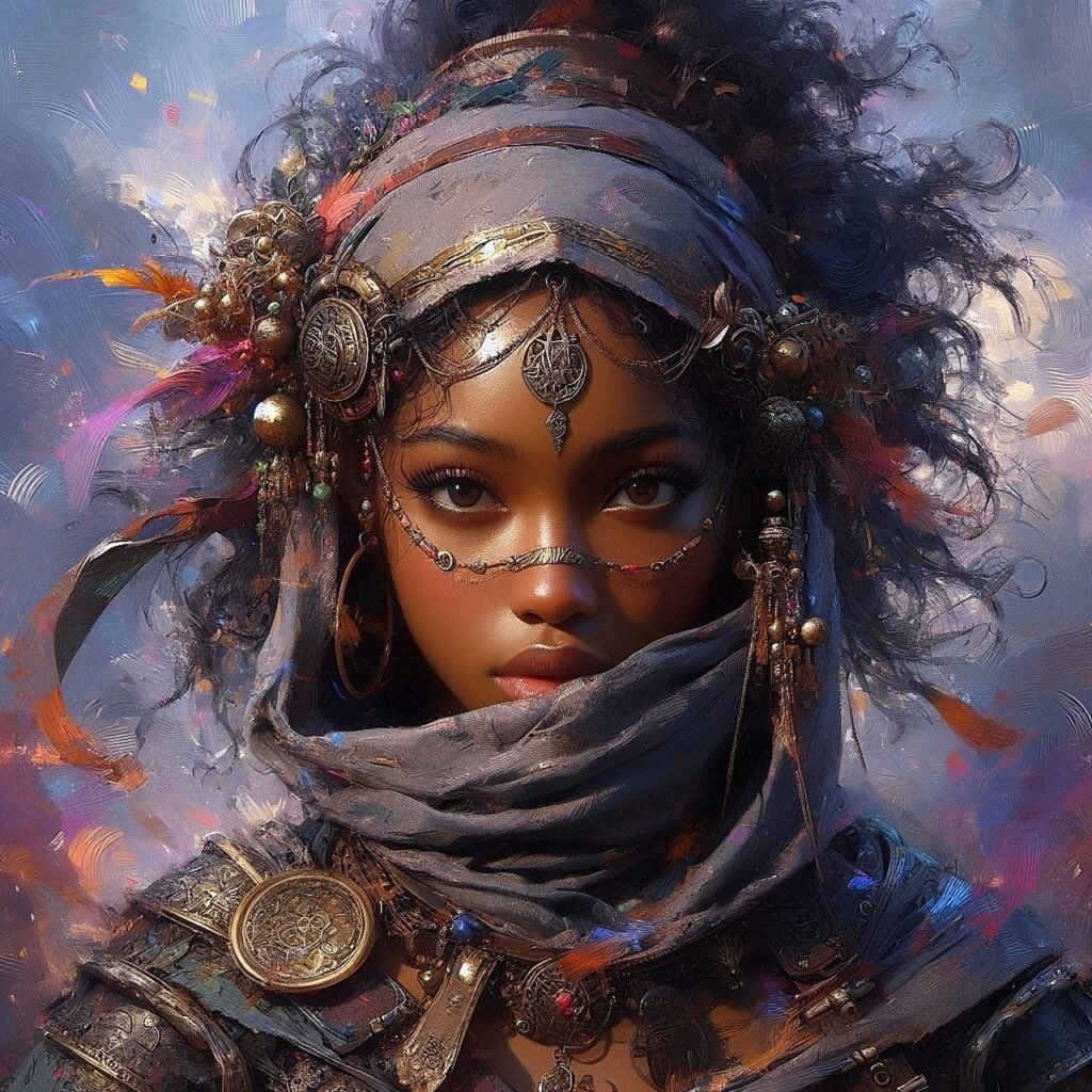 fantasy, girl, african