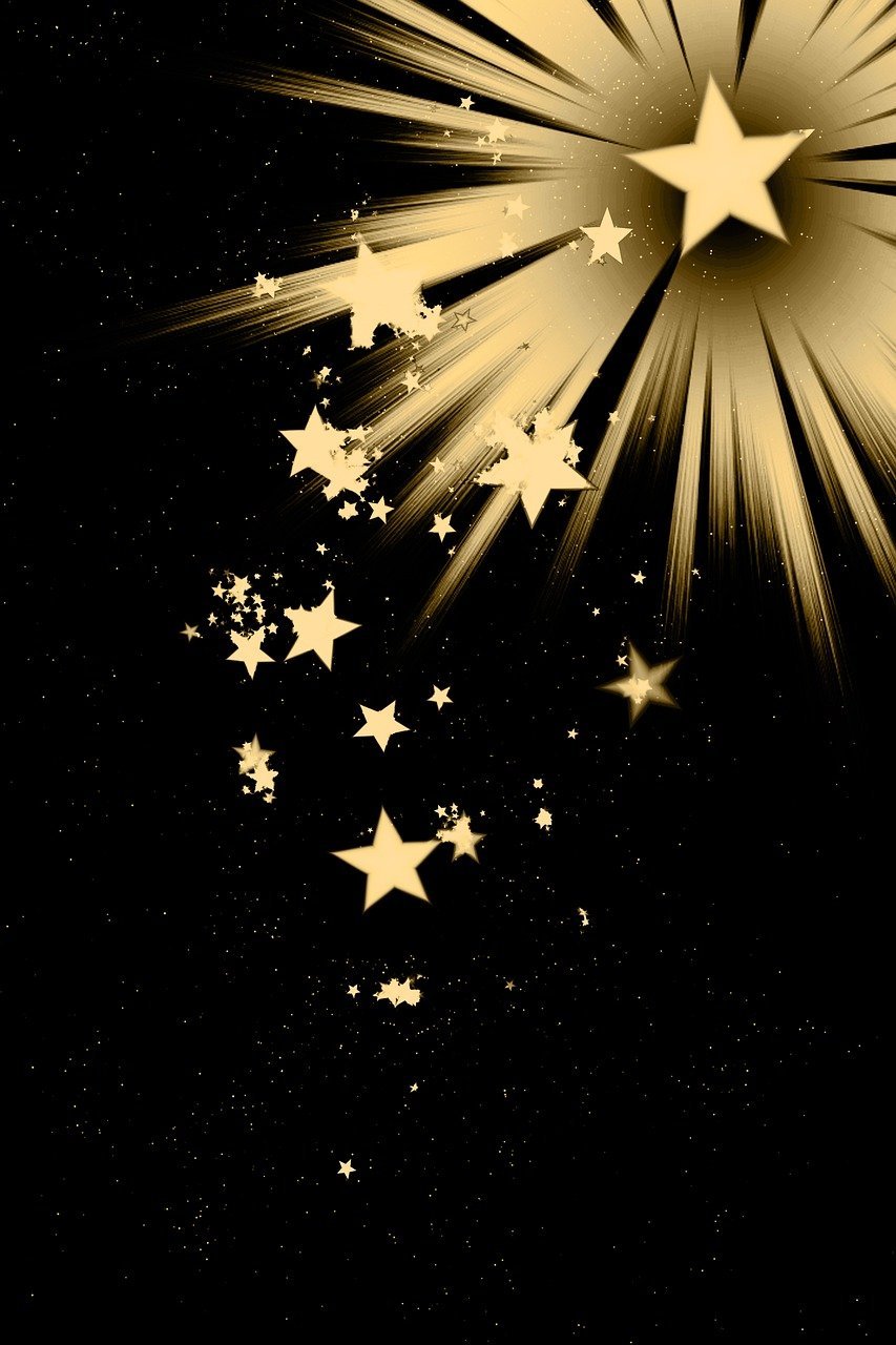 christmas, card, stars